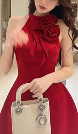 BOSE EMBELLISHED SLEEVELESS MINI DRESS IN RED DRESS styleofcb 