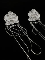 WHITE BUTTERFLY ORCHID EARRINGS