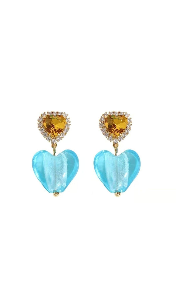 CRYSTAL HEART SHAPED EARRINGS Earrings styleofcb BLUE 