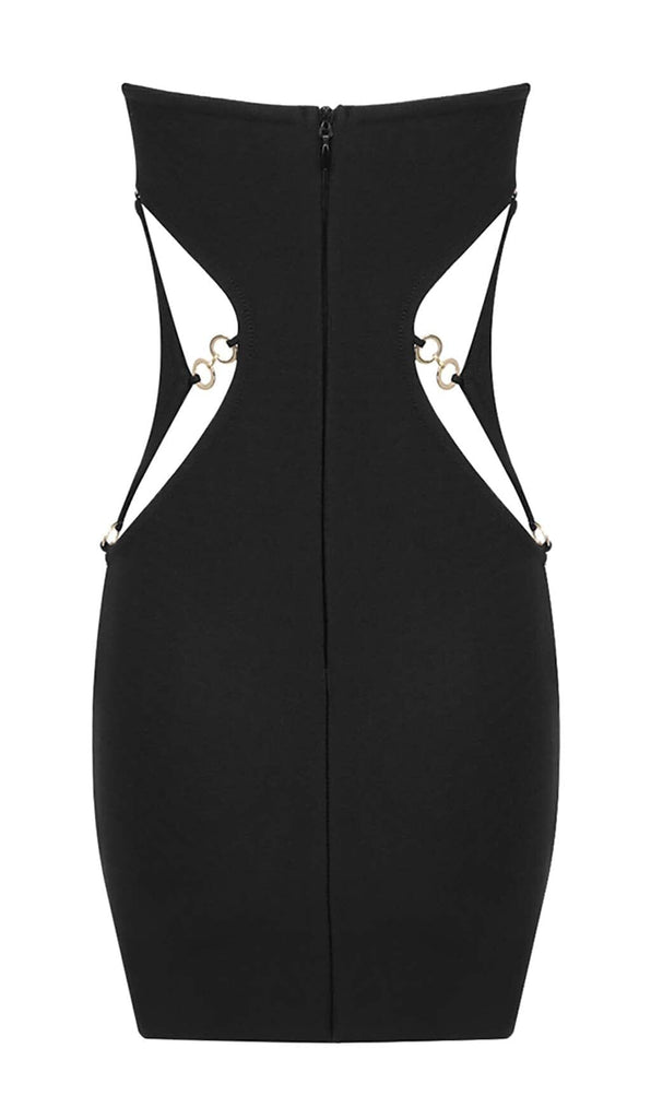 CUTOUT SWEATHEART NECKLINE MINI DRESS IN BLACK DRESS styleofcb 