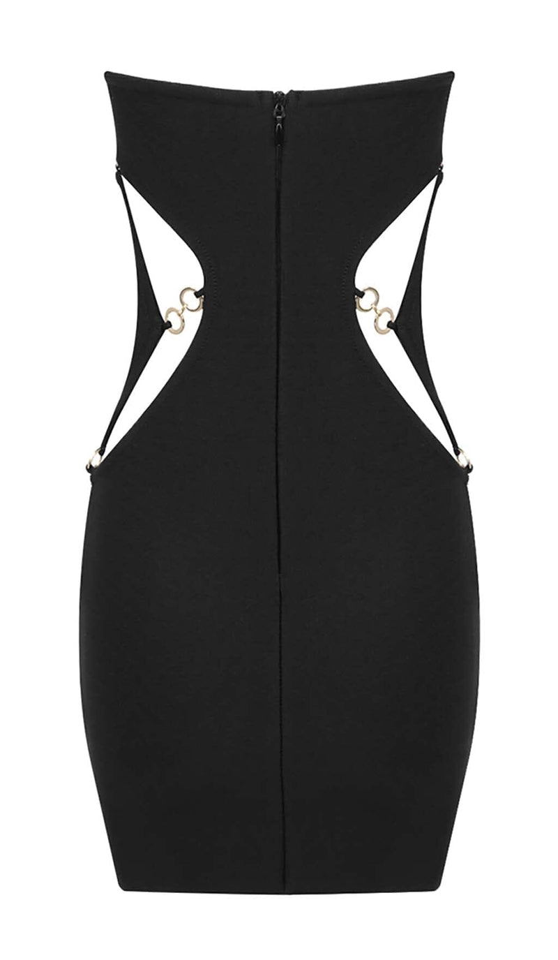 CUTOUT SWEATHEART NECKLINE MINI DRESS IN BLACK DRESS styleofcb 