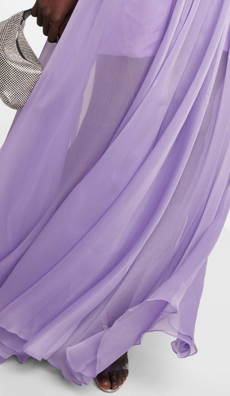 CUTOUT TULLE MAXI DRESS IN LIGHT PURPLE DRESS styleofcb 