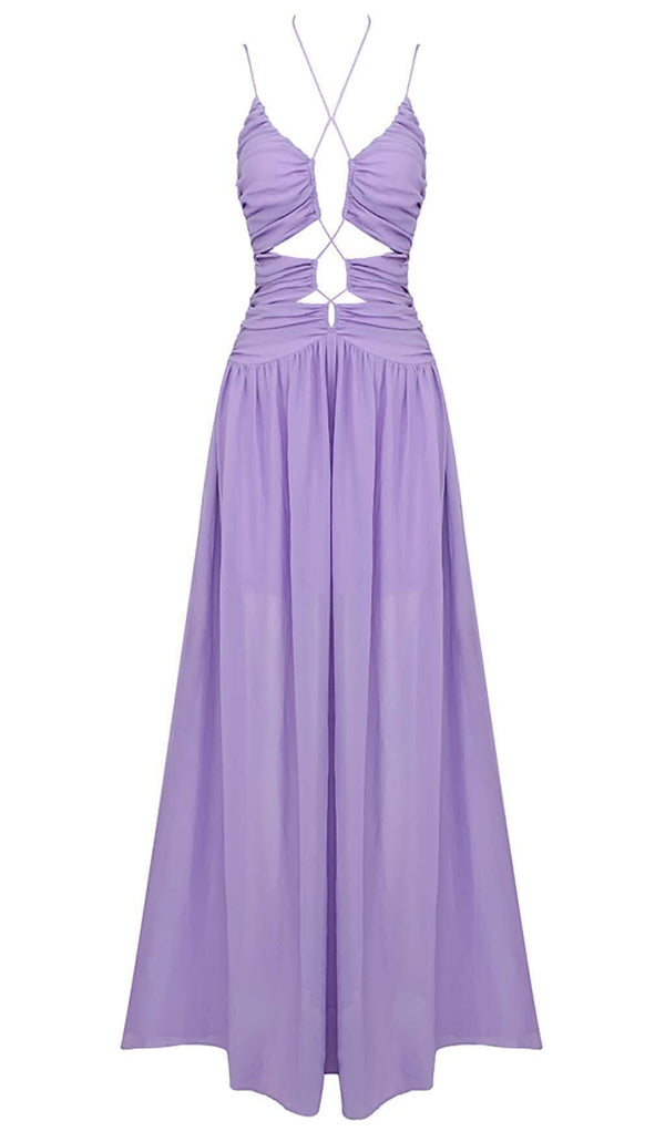 CUTOUT TULLE MAXI DRESS IN LIGHT PURPLE DRESS styleofcb 