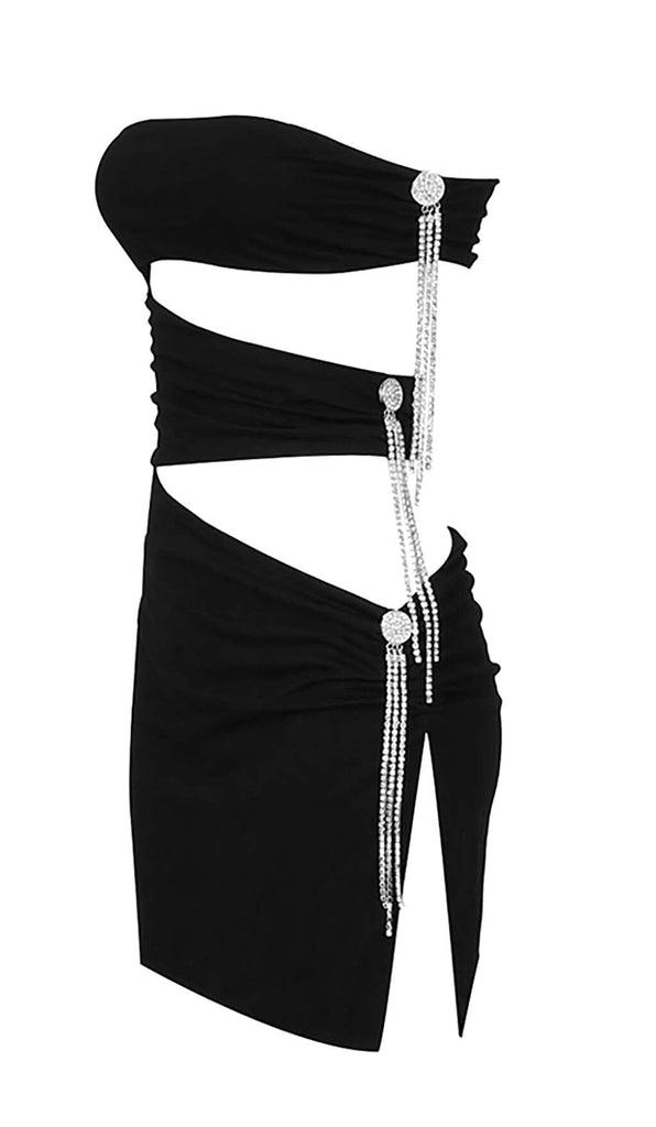 CUTOUT BANDEAU MINI DRESS IN BLACK DRESS STYLE OF CB 