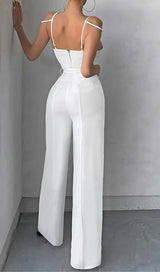 CUTOUT SLEEVELESS JUMPSUIT IN WHITE