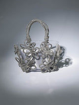 CRYSTAL FLOWER BAG IN SILVER