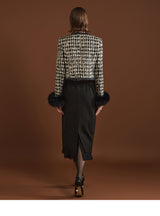 SPANGLE TWEED FUR JACKET