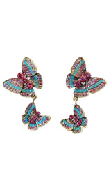 RHINESTONE BUTTERFLY EARRINGS