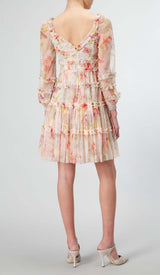 FLORAL-PRINT RUFFLED MIDI DRESS DRESS styleofcb 