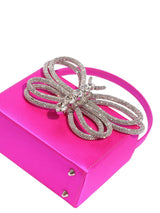 CRYSTAL BUTTERFLY CLUTCH IN HOT PINK