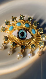 PEARL EMBELLIHSED EYE BROOCH