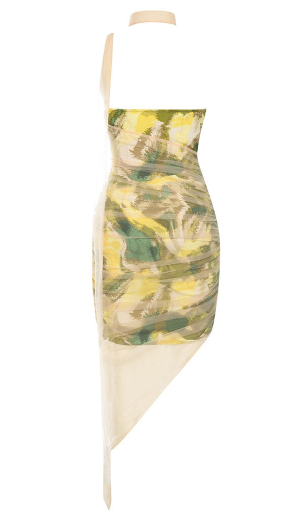 LACE RUCHED MINI DRESS IN MULITCOLOR DRESS STYLE OF CB 