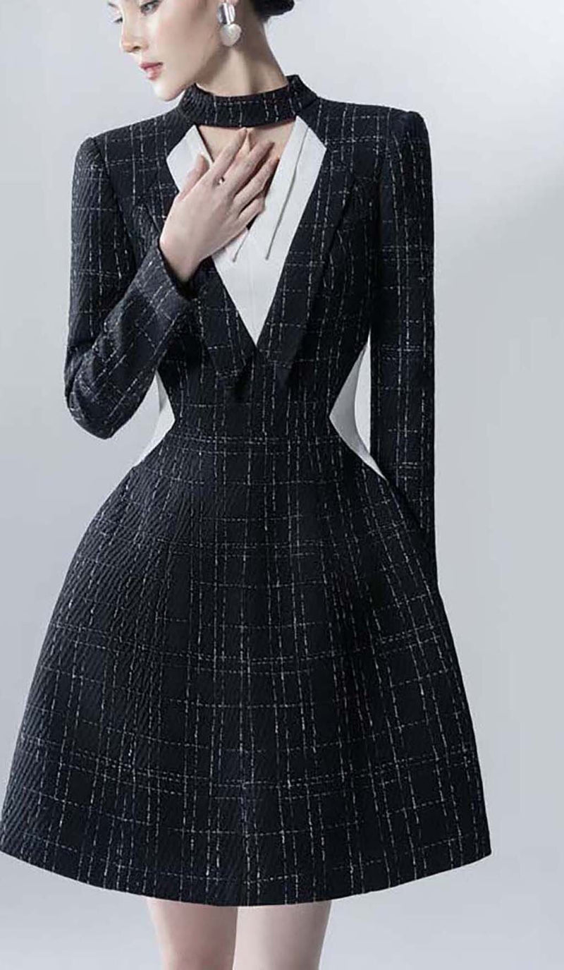 LONG SLEEVES A LINE JACKET DRESS IN BLACK DRESS styleofcb