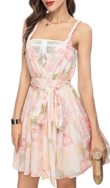 MIAMI FLORAL MINI DRESS IN PINK