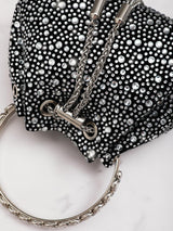 MATTEA CRYSTAL EMBELLISHED BUCKET BAG IN BLACK