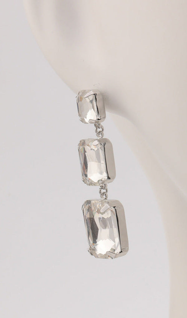 ALCOTT WHITE CRYSTAL GEM DRAP EARRINGS