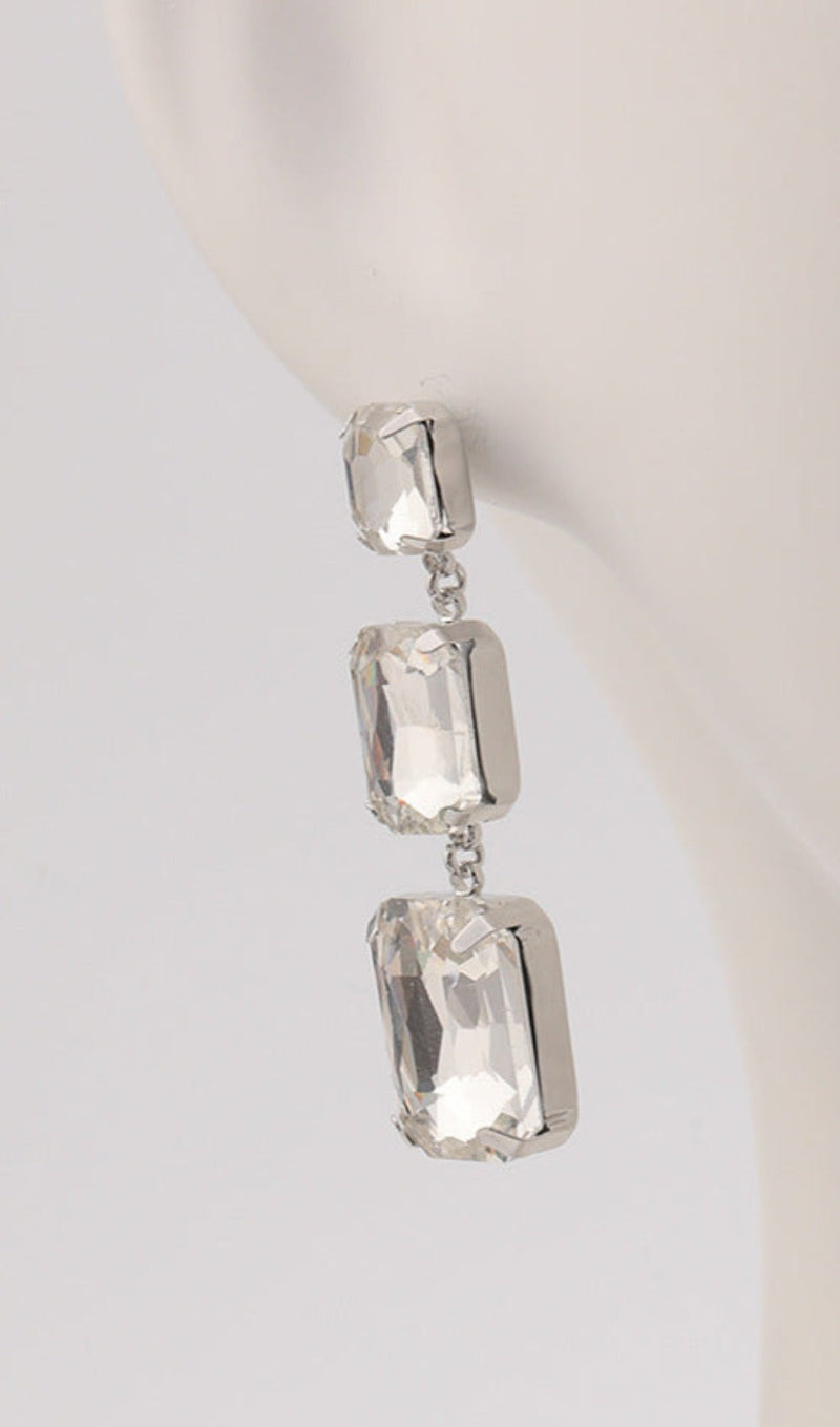 ALCOTT WHITE CRYSTAL GEM DRAP EARRINGS