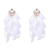 RHINESTONE FEATHER EARRINGS