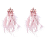 RHINESTONE FEATHER EARRINGS