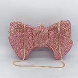 SHERAH CRYSTAL BOW BAG IN PINK