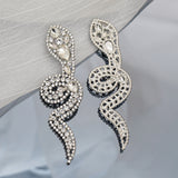 SONIA DIAMANTE SNAKE EARRINGS IN WHITE