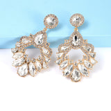 WHITE CRYSTAL CHANDELIER DROP EARRINGS