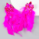 RHINESTONE FEATHER EARRINGS