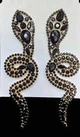 SONIA DIAMANTE SNAKE EARRINGS IN BLACK