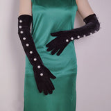 BLACK PEARL EMBELLISHED GLOVES