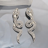 SONIA DIAMANTE SNAKE EARRINGS IN WHITE