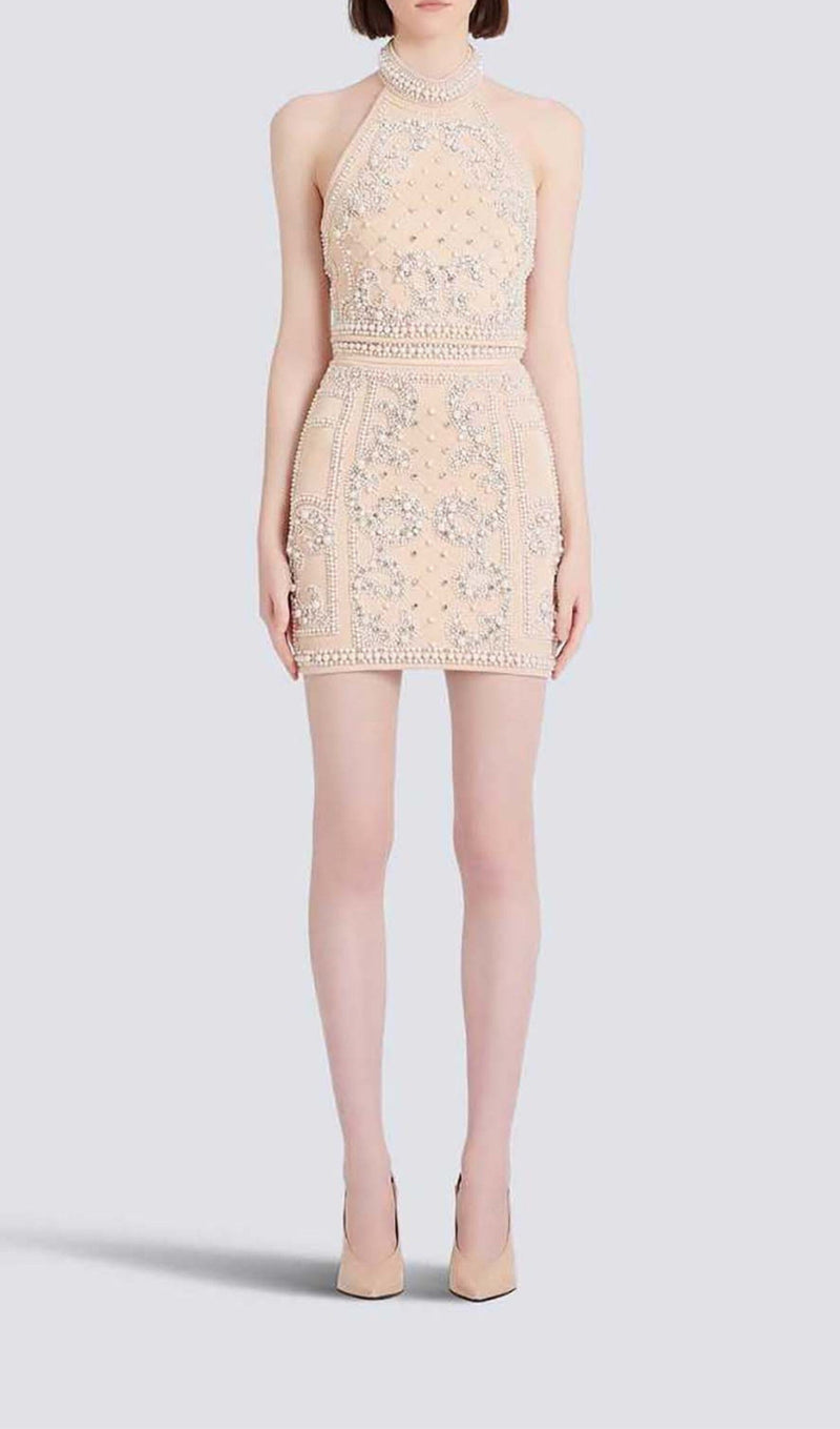 PEARL EMBROIDERED TWO PIECE SET IN IVORY DRESS STYLE OF CB 