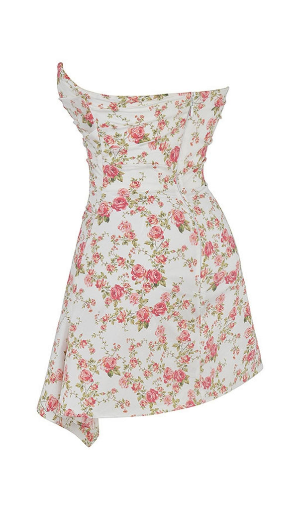 ROSE PRINT MINI DRESS IN WHITE Dresses styleofcb 