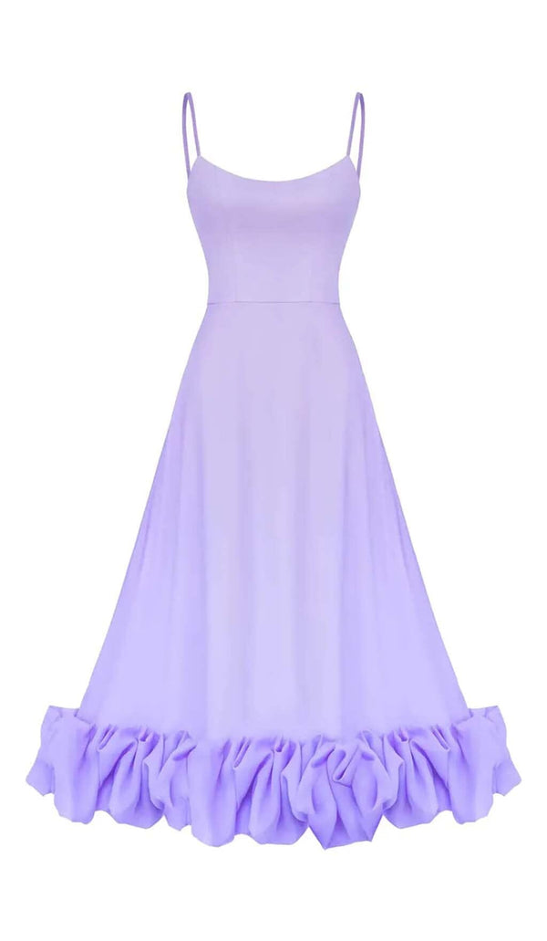 SUSPENDER A-LINE MIDI DRESS IN PURPLE DRESS STYLE OF CB 