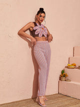 FLORAL HOLLOW KNITTED PANTS SET Sets styleofcb 