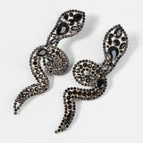 SONIA DIAMANTE SNAKE EARRINGS IN BLACK