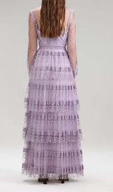 TIERED LACE MAXI DRESS IN LILAC DRESS STYLE OF CB 