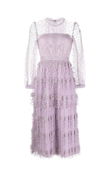 TIERED LACE MAXI DRESS IN LILAC DRESS STYLE OF CB 