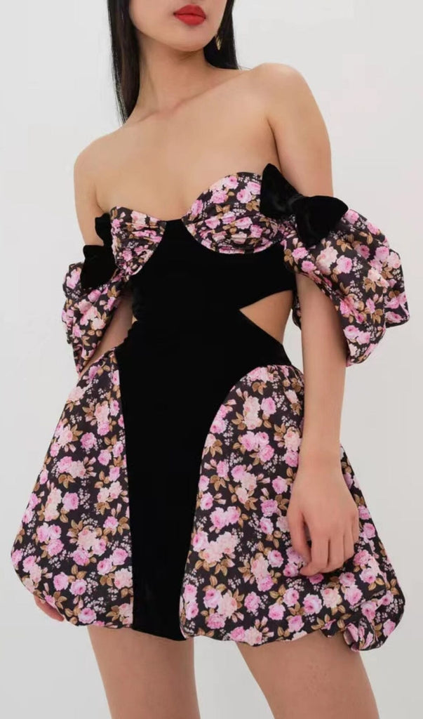 FLORAL OFF SHOULDER MINI DRESS styleofcb 