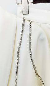 WAVY STRASS JACKET DRESS IN WHITE sis label 