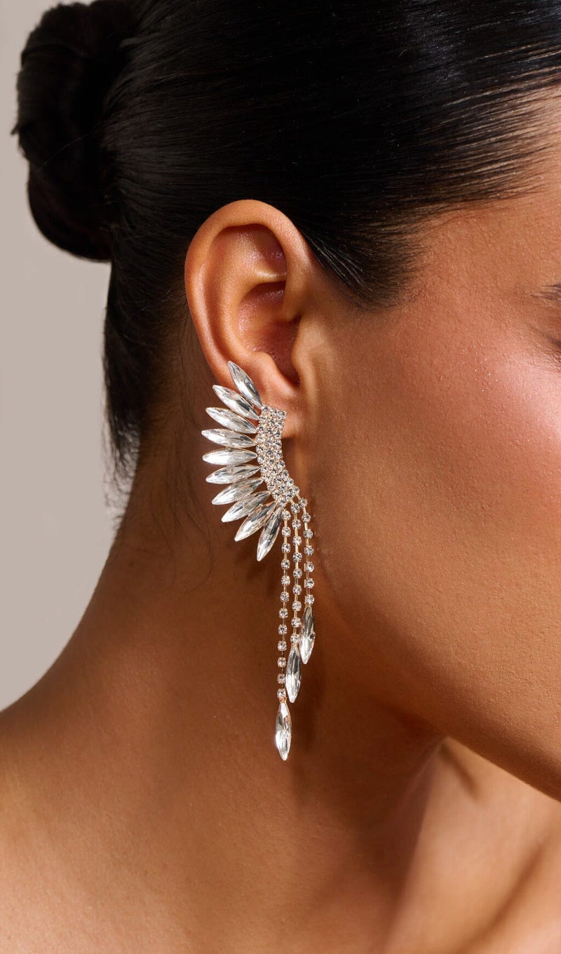 SILVER TIERED DROP EARRINGS JEWELLERY styleofcb 