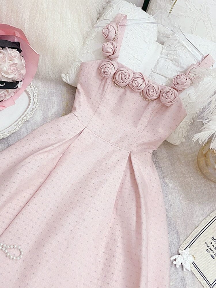 RHINESTONE ROSE APPLIQUE MINI DRESS IN PINK DRESS styleofcb 