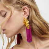 TASSEL EARRINGS IN HOT PINK