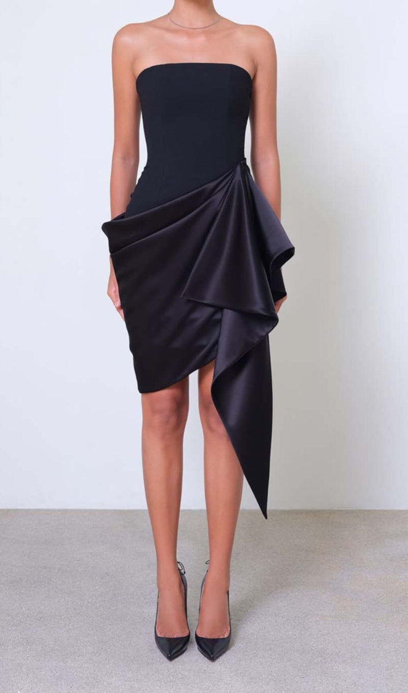 BANDEAU IRREGULAR MINI DRESS IN BLACK DRESS STYLE OF CB 