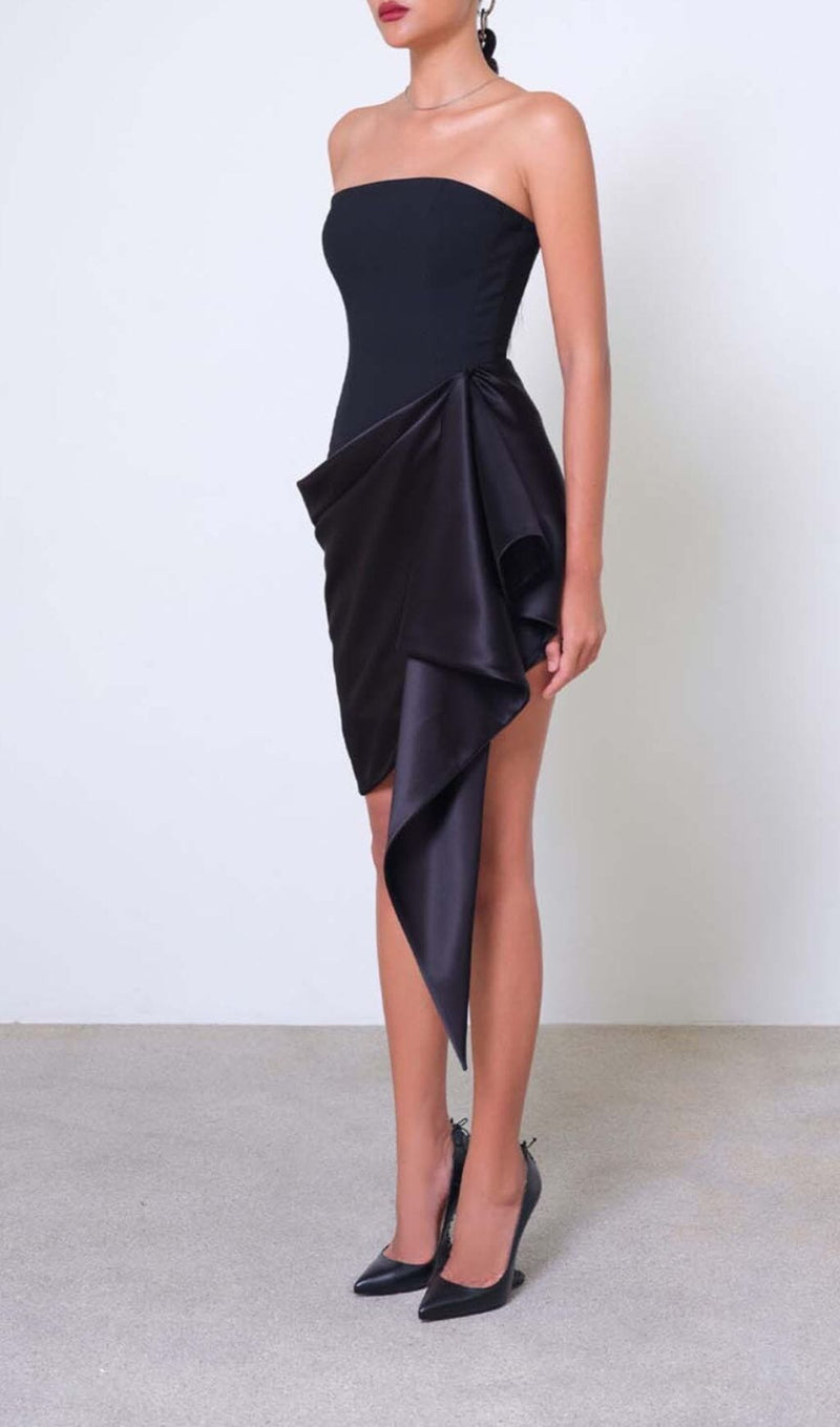 BANDEAU IRREGULAR MINI DRESS IN BLACK DRESS STYLE OF CB 