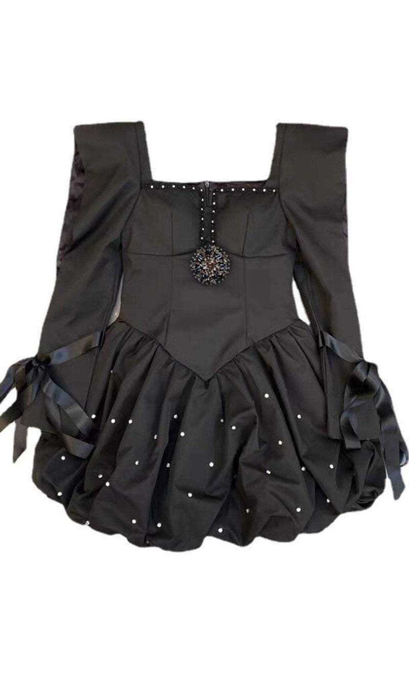 RHINESTONE HEM MINI DRESS IN BLACK DRESS STYLE OF CB 